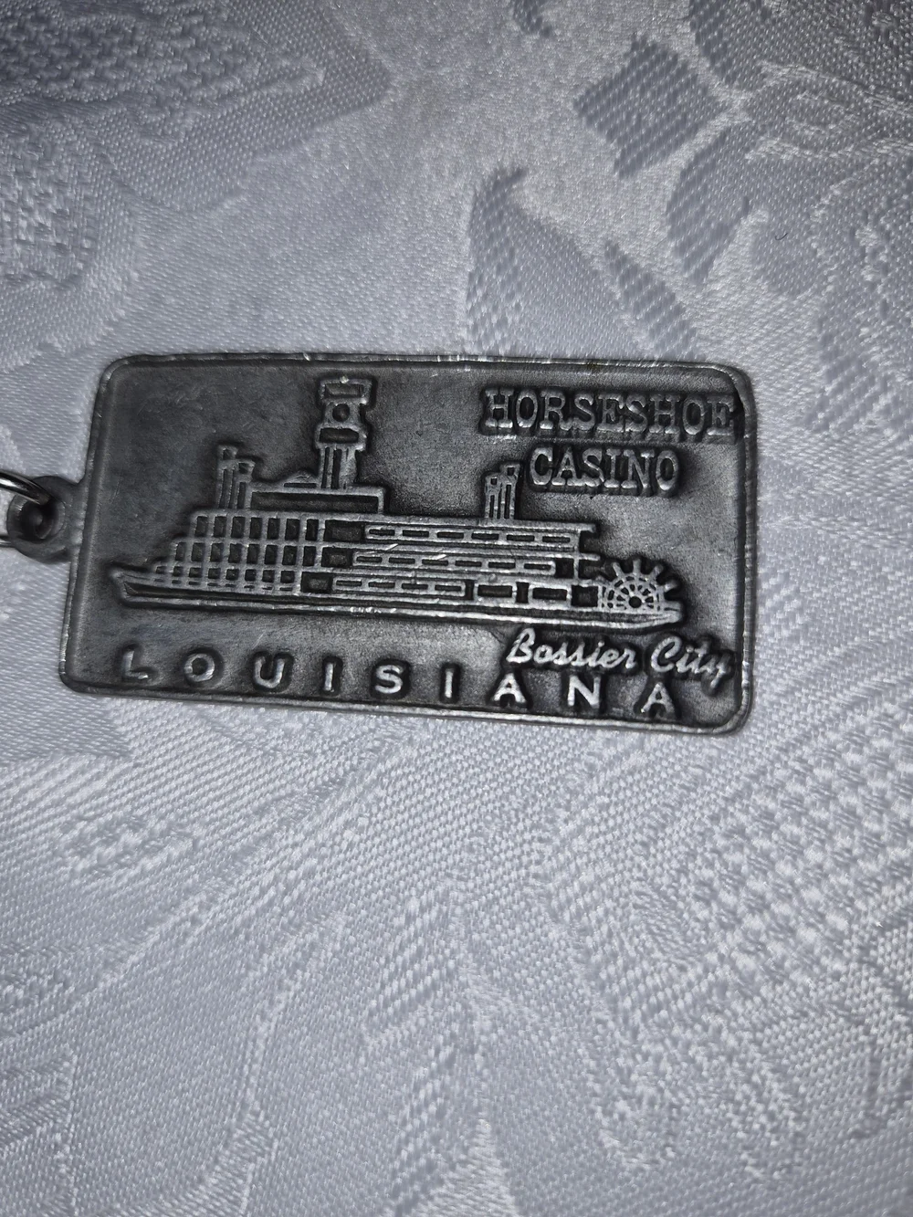 Louisiana Metal Keychain - Silver